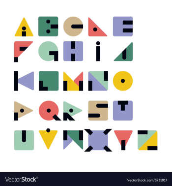 Geometric Retro Typeface vector image Geometric Retro Typeface vector image