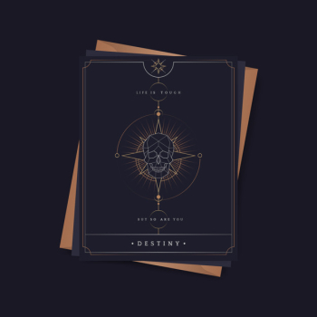 Geometric skull astrological tarot card Geometric skull astrological tarot card