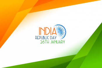Geometric style tricolor indian republic day card Free Vector Geometric style tricolor indian republic day card Free Vector