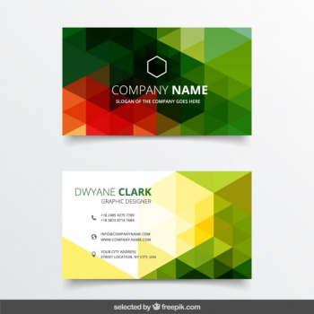 Geometrical colorful business card