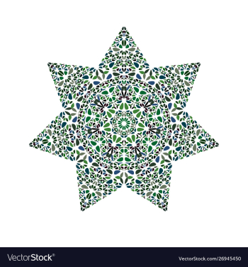 Geometrical isolated floral star symbol vector image Geometrical isolated floral star symbol vector image