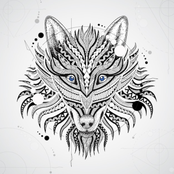Geometrical wolf design background Geometrical wolf design background