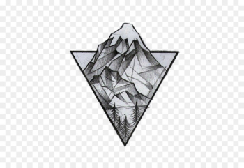 Geometry Tattoo Drawing Idea - Triangle Mountain logo 