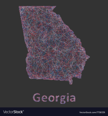 Georgia line art map vector image Georgia line art map vector image
