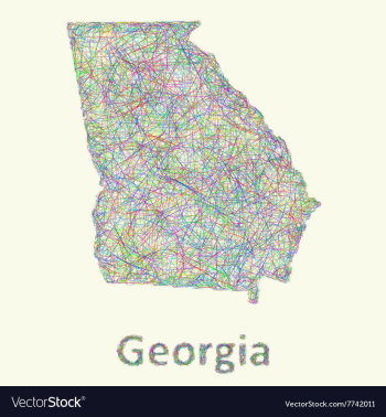 Georgia line art map vector image Georgia line art map vector image