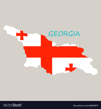 Georgia map with flag vector image Georgia map with flag vector image