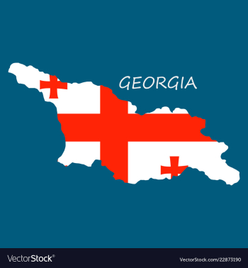 Georgia map with flag vector image Georgia map with flag vector image