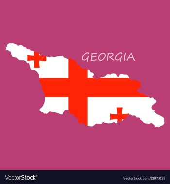 Georgia map with flag vector image Georgia map with flag vector image