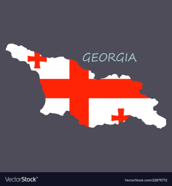 Georgia map with flag vector image Georgia map with flag vector image