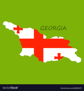 Georgia map with flag vector image Georgia map with flag vector image