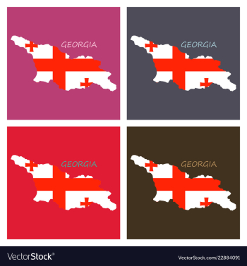 Georgia map with flag vector image Georgia map with flag vector image