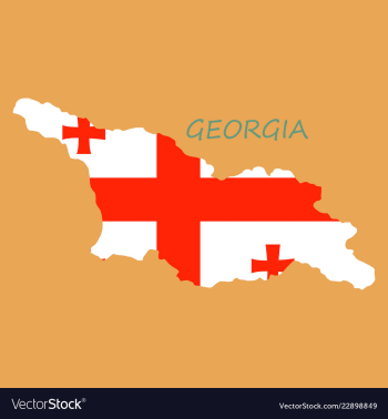 Georgia map with flag vector image Georgia map with flag vector image