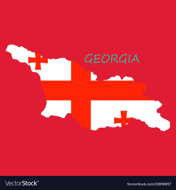 Georgia map with flag vector image Georgia map with flag vector image