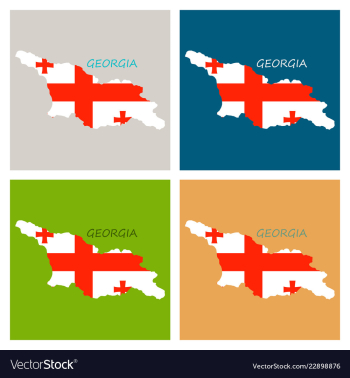 Georgia map with flag vector image Georgia map with flag vector image