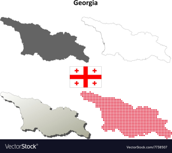 Georgia outline map set vector image Georgia outline map set vector image