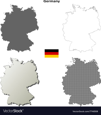 Germany outline map set vector image Germany outline map set vector image