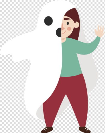 Ghost Adobe Illustrator Computer file, A child dressed up as a ghost transparent background PNG clipart