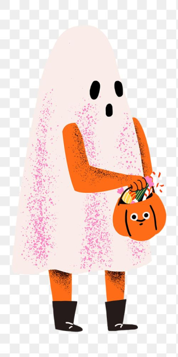 Ghost cartoon png cute halloween character | Free stock illustration | High Resolution graphic