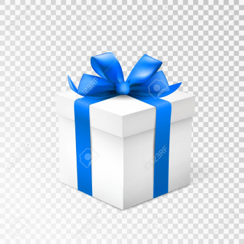 Gift Box With Blue Ribbon Isolated On Transparent Background ...