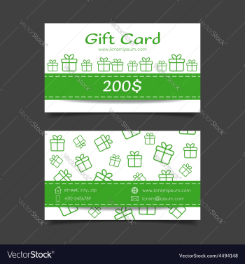 Gift card template vector image Gift card template vector image