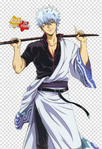 Gintoki Sakata Gin Tama Kagura Samurai Anime, body transparent background PNG clipart