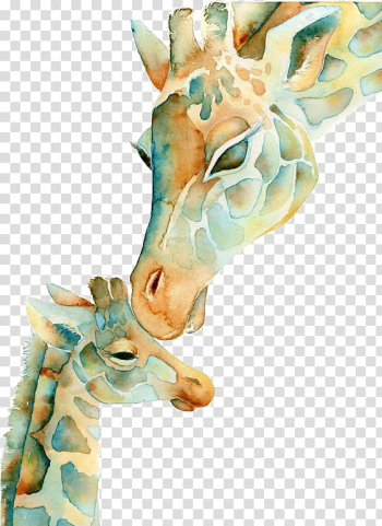Giraffe illustration, Giraffe Watercolor painting Drawing, giraffe transparent background PNG clipart