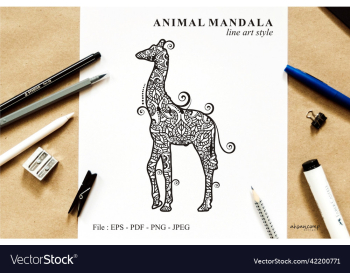giraffe mandala line art style boho style giraffe mandala line art style boho style