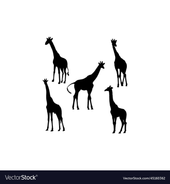 giraffe set silhouette icon logo giraffe set silhouette icon logo