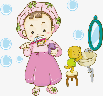 Girl Brushing Teeth, Girl Vector, Cartoon Illustration, Cartoon ...