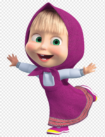 girl character wearing purple hoodie illustration, Masha and the Bear Kids Games Masha and the Bear- House Cleaning Games for Girls Masha and the Bear Clean House, masha, purple, game, child png