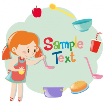 Girl cooking background