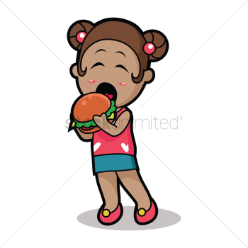 Girl eating burger