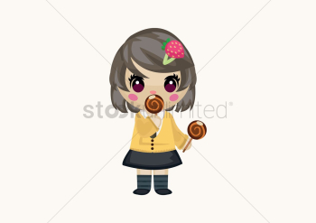Girl eating candy