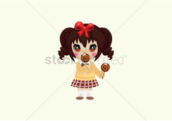 Girl eating candy