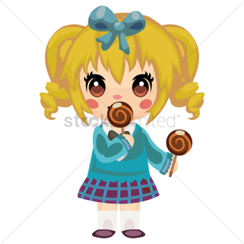 Girl eating candy