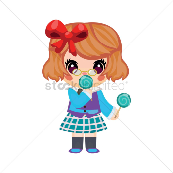 Girl eating candy