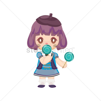 Girl eating candy