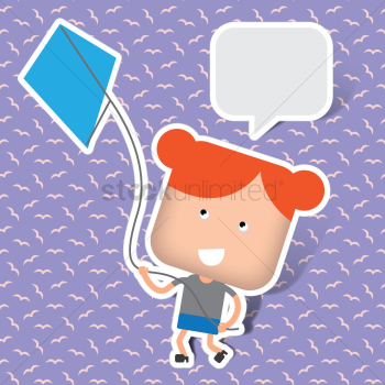 Girl flying kite Girl flying kite