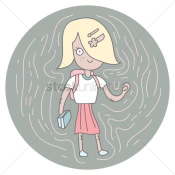 Girl going to school Girl going to school
