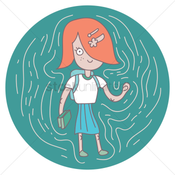 Girl going to school Girl going to school