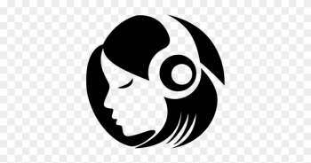 Girl Headphones Silhouette Decal - Girl With Headphone Silhouette