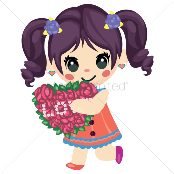 Girl holding a love bouquet Girl holding a love bouquet