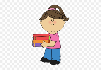 Girl Holding Books - Scared Girl Clipart Girl Holding Books - Scared Girl Clipart