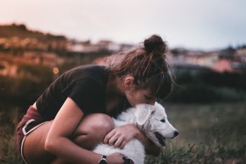 Girl Hugging And Kissing Dog Girl Hugging And Kissing Dog