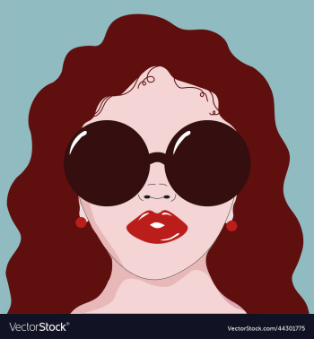 girl in sunglasses with brown hair and red lips girl in sunglasses with brown hair and red lips