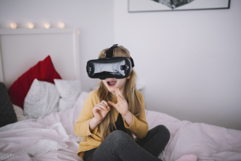 Girl in VR headset Girl in VR headset