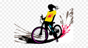 Girl Mountain Bike Silhouette Girl Mountain Bike Silhouette