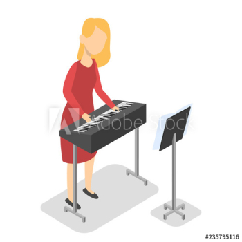 Girl play piano on a music lesson Girl play piano on a music lesson