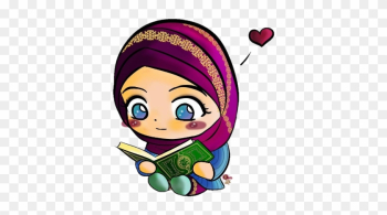 Girl Reading Quran Clipart