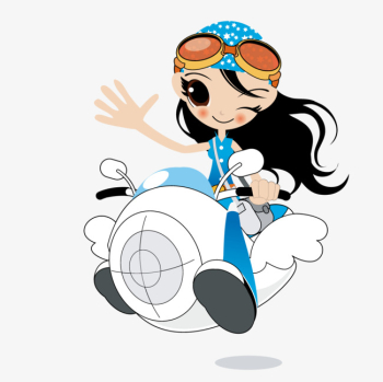 Girl Riding A Motorcycle, Vector, Girl, Motorcycle PNG and Vector ...